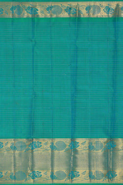 Image of Kanchipattu Ocean Blue Brocade Saree