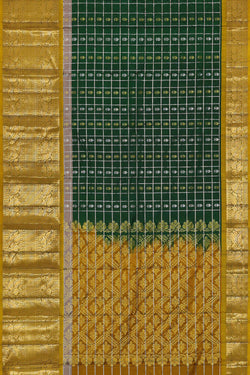 Image of Kanchipattu Bottle Green Brocade Saree