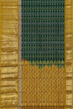 Image of Kanchipattu Bottle Green Brocade Saree