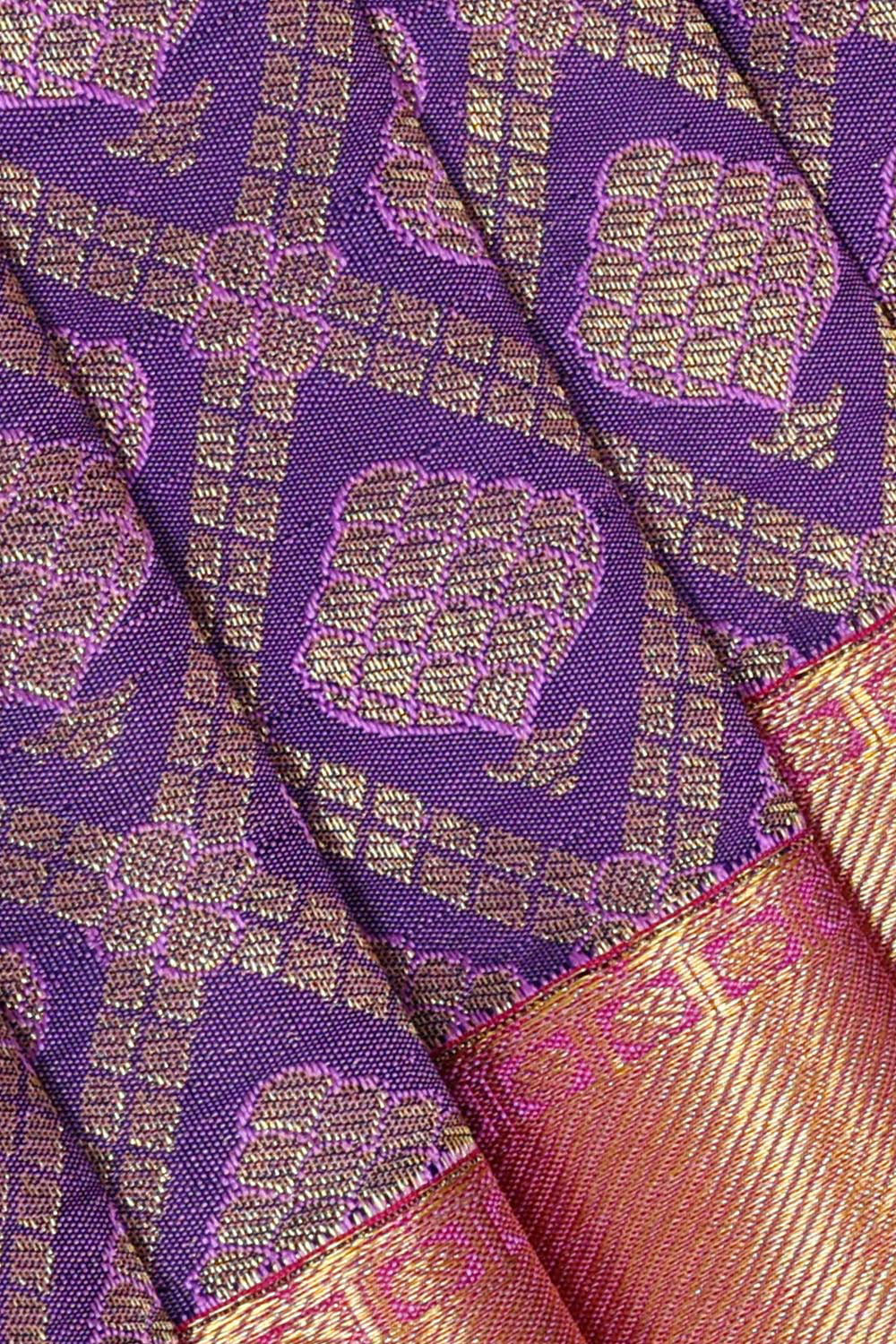 Kanchipattu Dark Lavender Brocade Saree