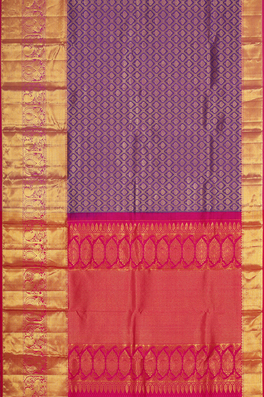 Kanchipattu Dark Lavender Brocade Saree