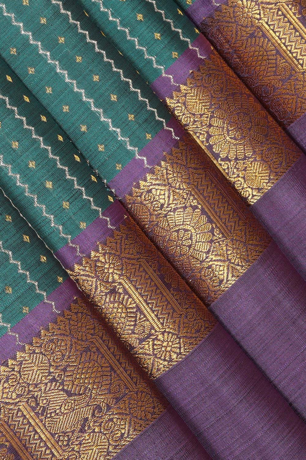 Kanchipattu Teal Green Brocade Saree