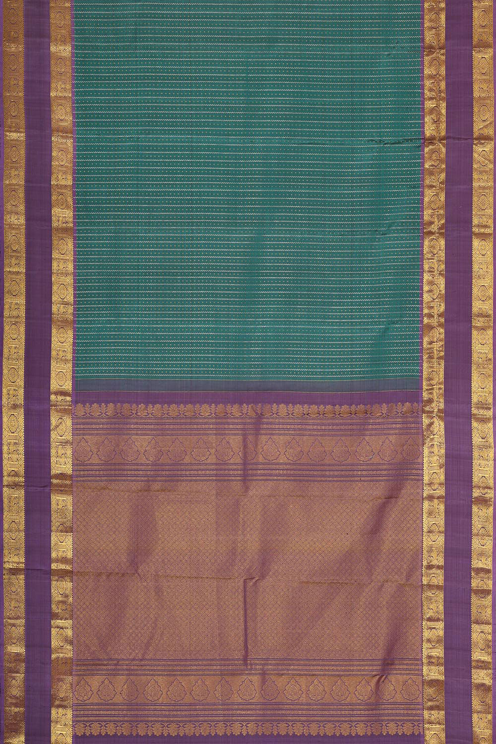 Kanchipattu Teal Green Brocade Saree