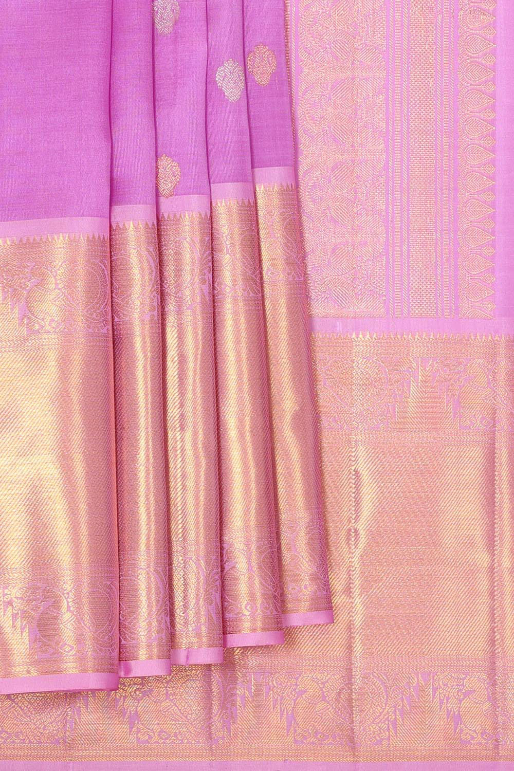 Kanchipattu Lavender Pink Brocade Saree