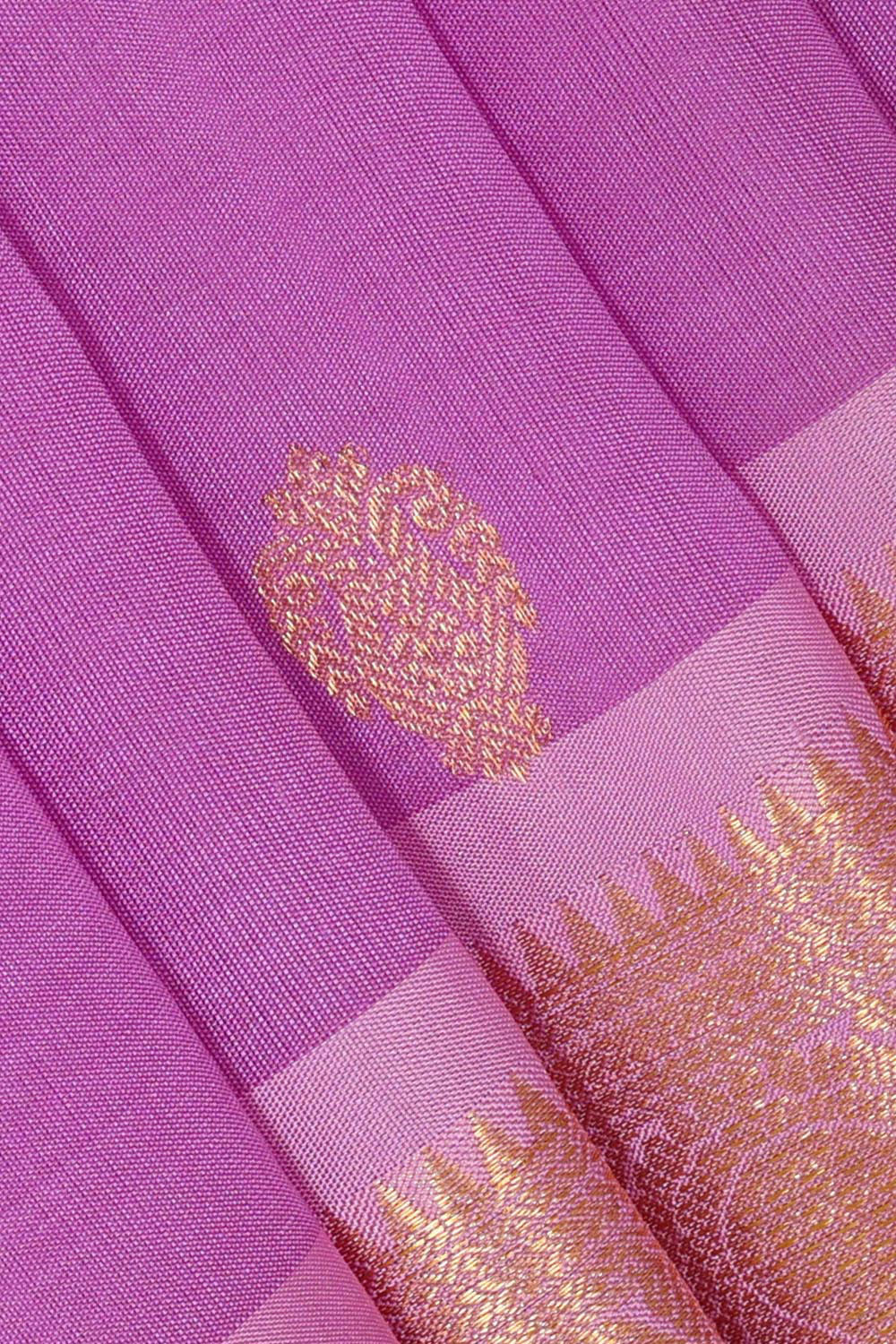 Kanchipattu Lavender Pink Brocade Saree