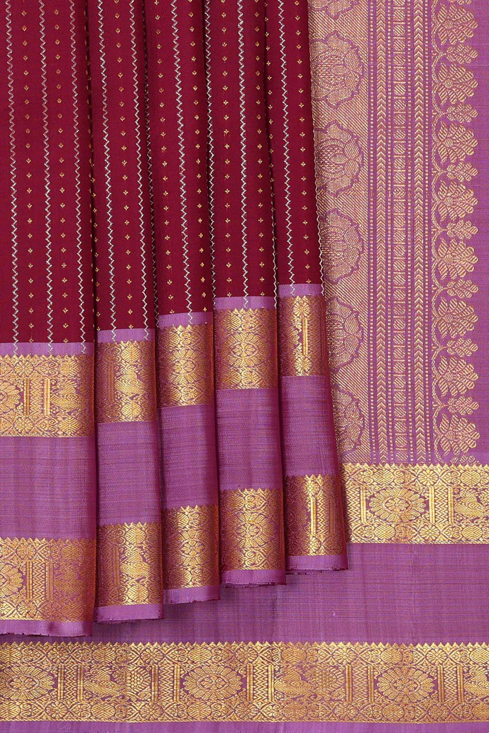 Kanchipattu Maroon Brocade Saree