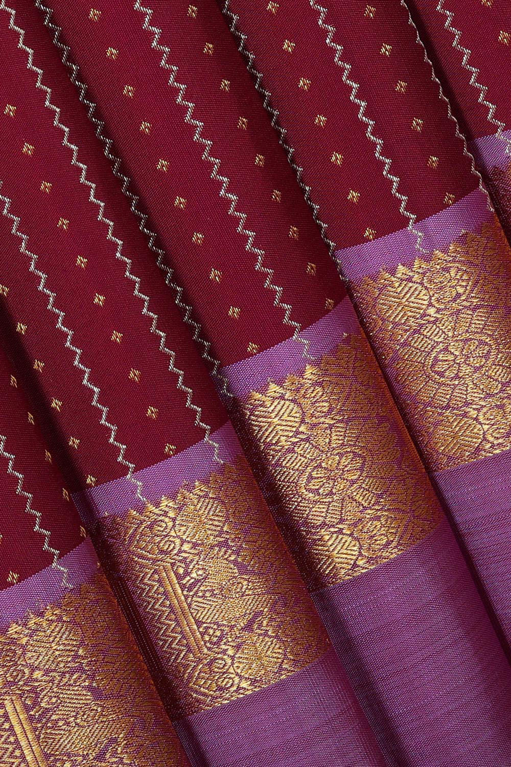 Kanchipattu Maroon Brocade Saree