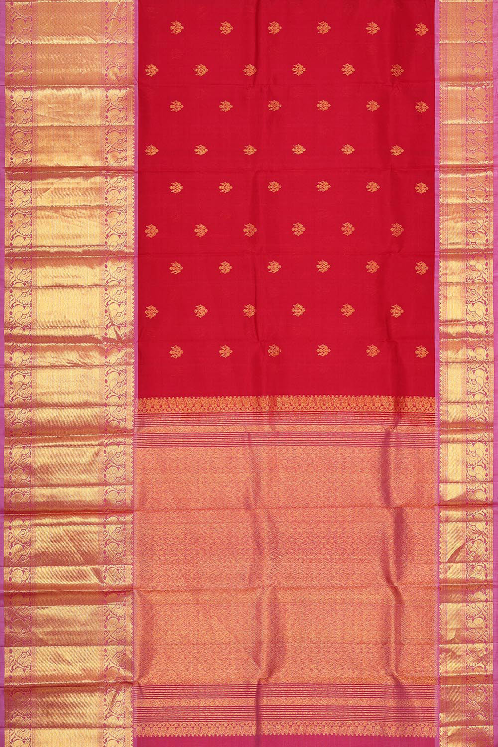 Image of Kanchipattu Red Brocade Saree