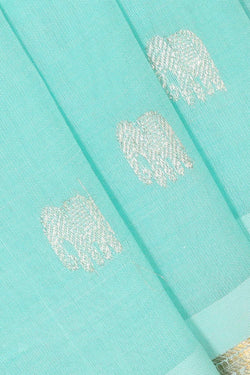 Collection of Kanchipattu Ice Blue Brocade Saree in a gallery layout