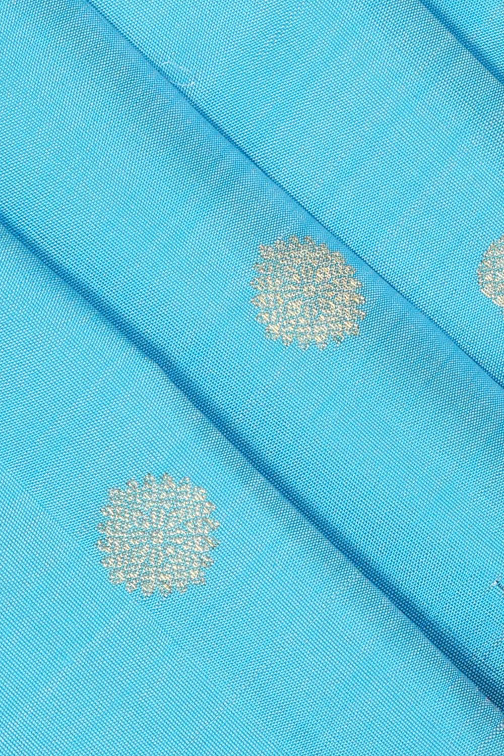 Kanchipattu Ocean Blue Colour Brocade Saree