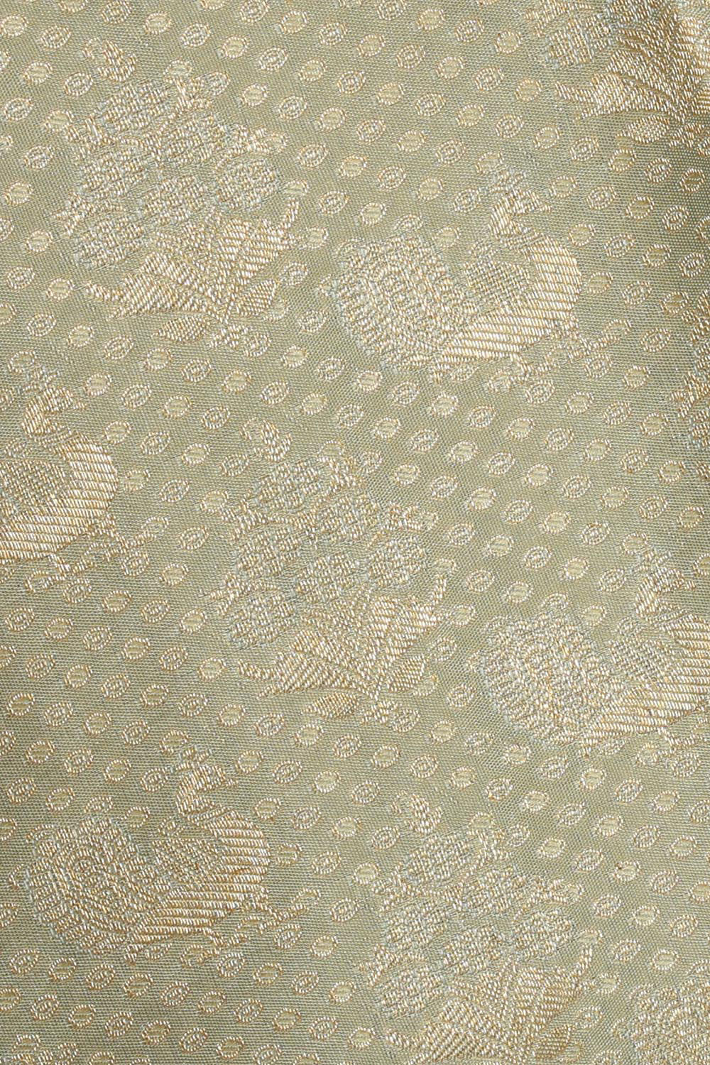 Image of Kanchipattu Greenish Grey Brocade Saree