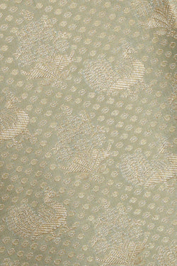 Image of Kanchipattu Greenish Grey Brocade Saree