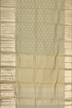 Image of Kanchipattu Greenish Grey Brocade Saree