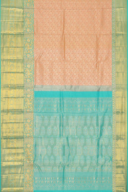 Image of Kanchipattu Peach Colour Brocade Saree