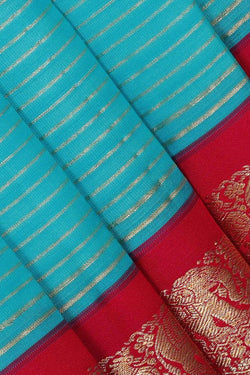 Image of Kanchipattu Sky Blue Brocade Saree