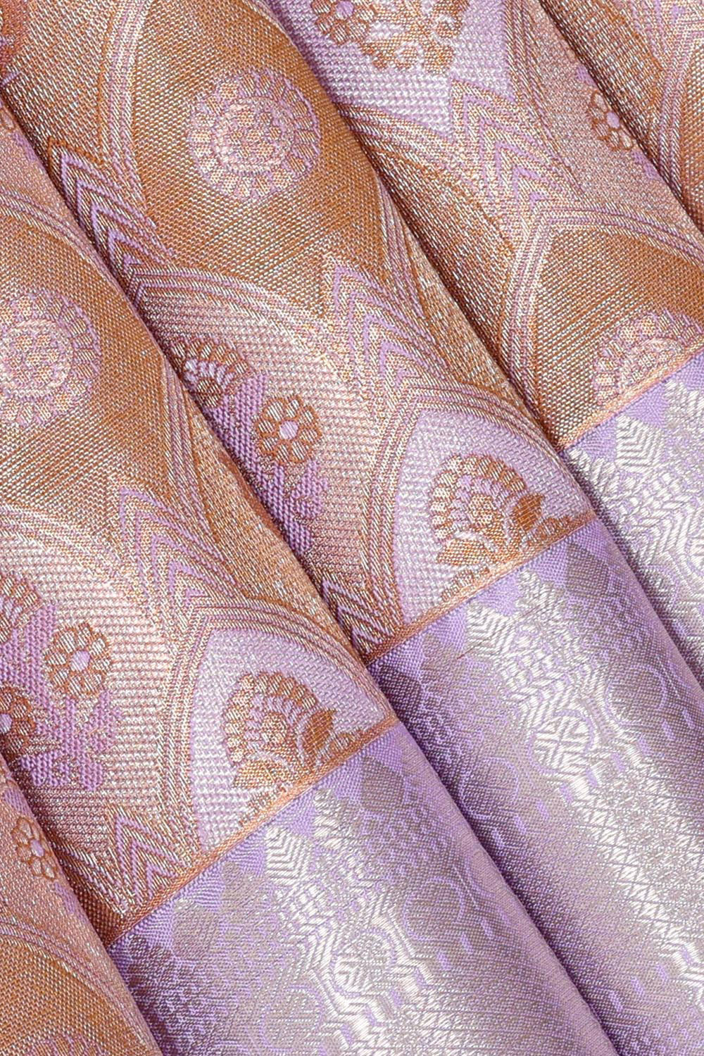 Kanchipattu Light Brown Tissue Brocade Saree