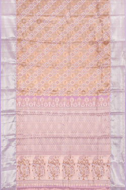 Image of Kanchipattu Light Brown Tissue Brocade Saree