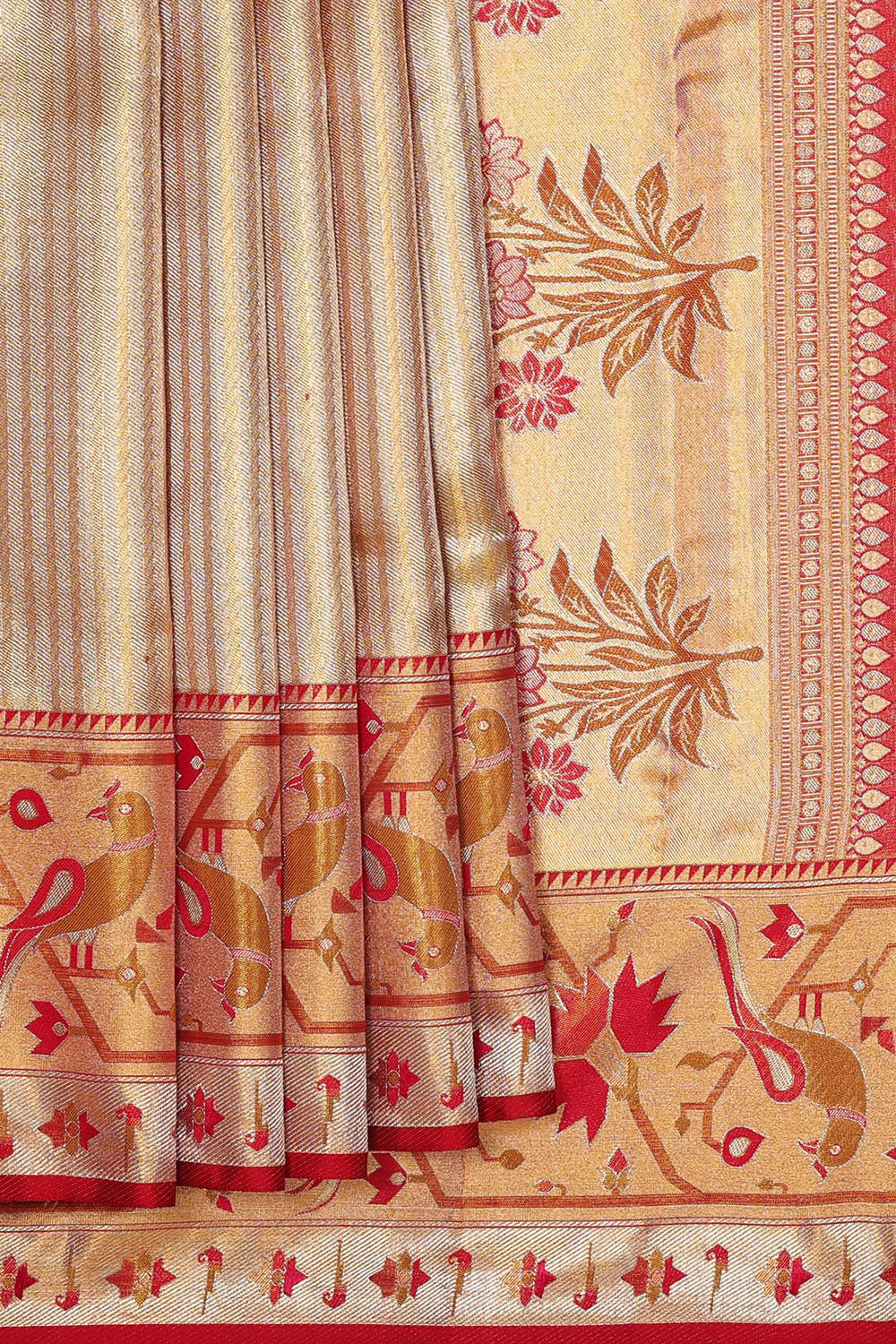 Kanchipattu Gold Colour Brocade Saree