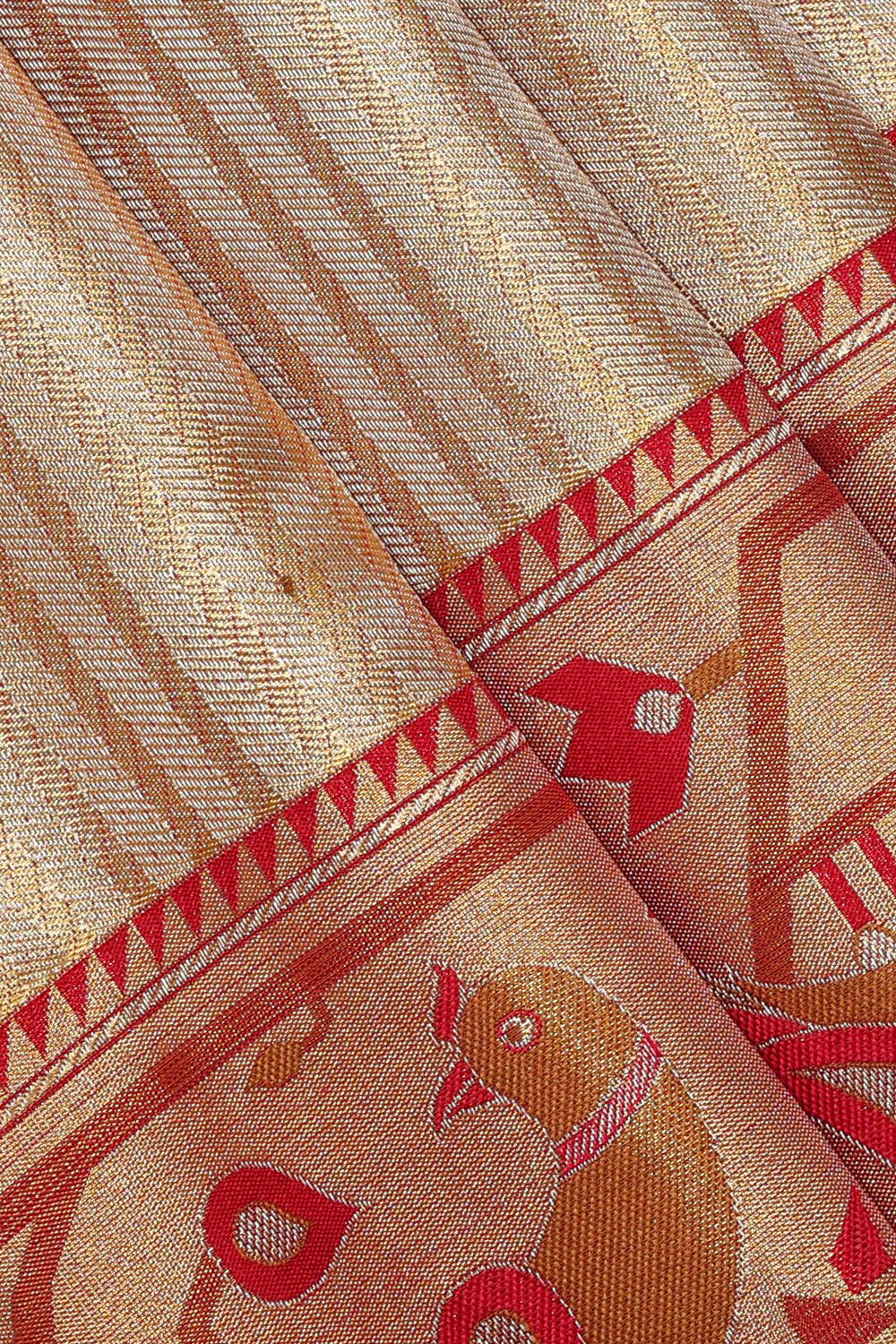 Kanchipattu Gold Colour Brocade Saree