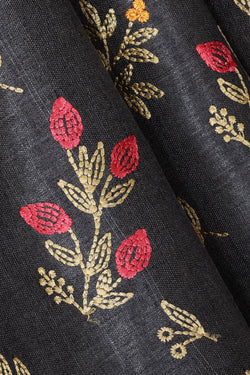 Image of Tussar Silk Black Colour Saree