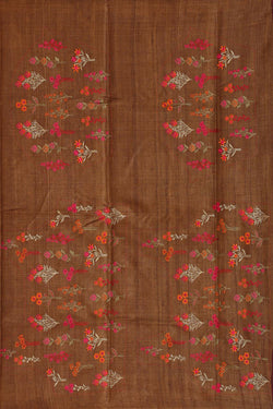 Image of Tussar Silk Maroon Colour Saree