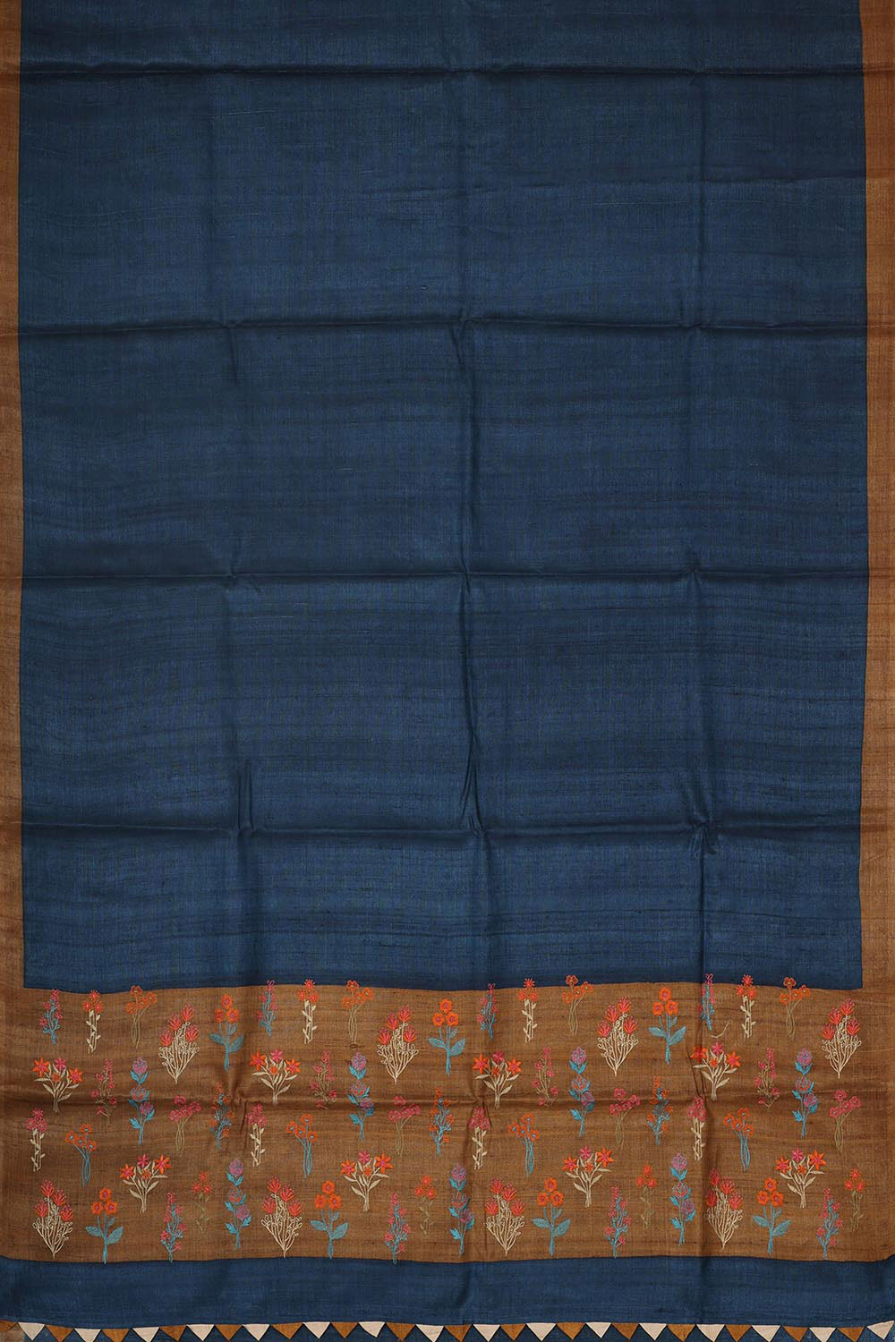 Tussar Jute Silk Dark Blue Saree