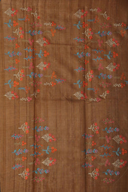 Image of Tussar Jute Silk Dark Blue Saree