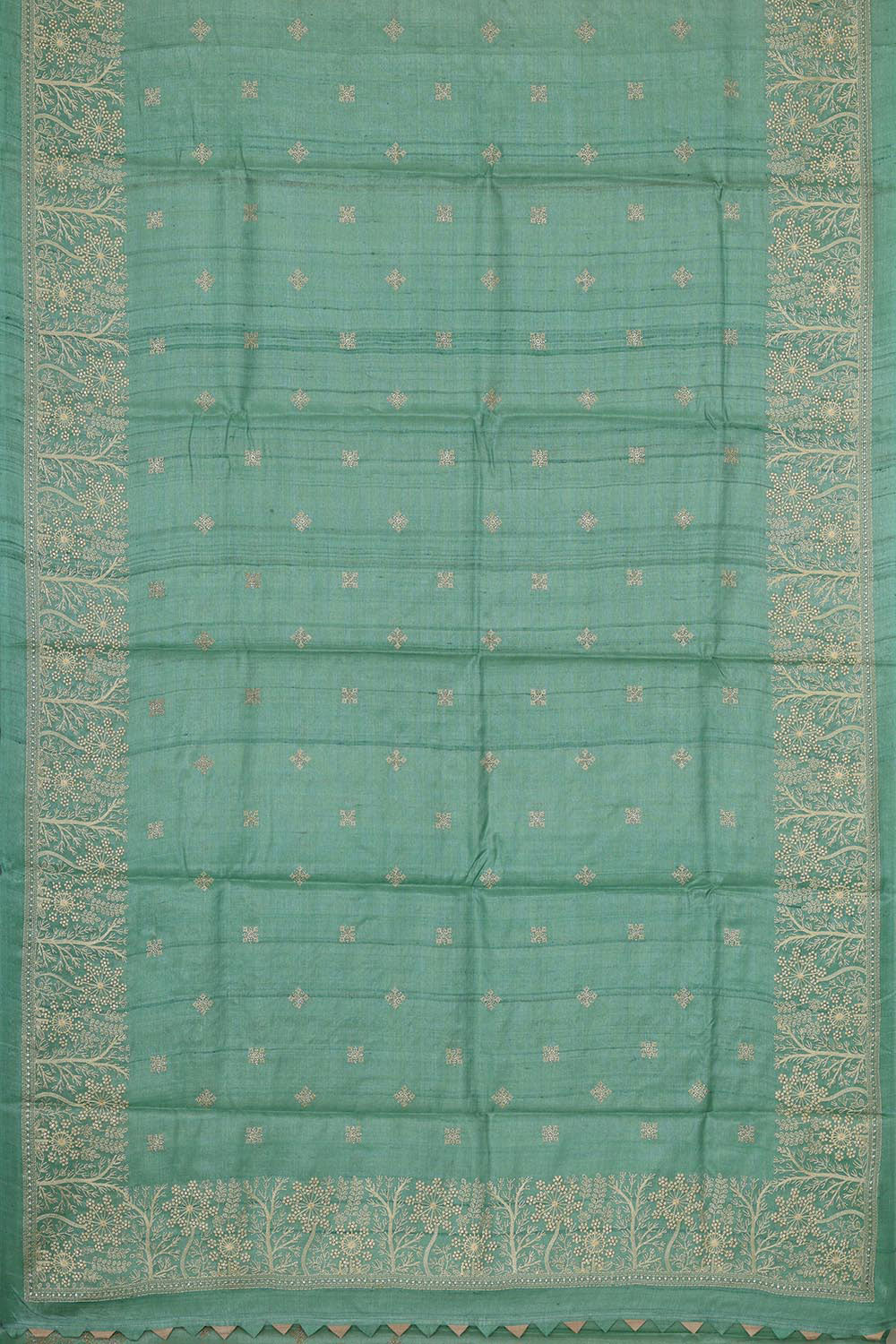 Tussar Silk Sea Green Colour Saree