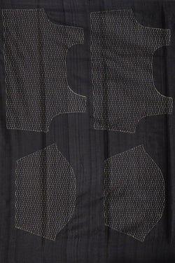 Image of Tussar Silk Black Colour Saree