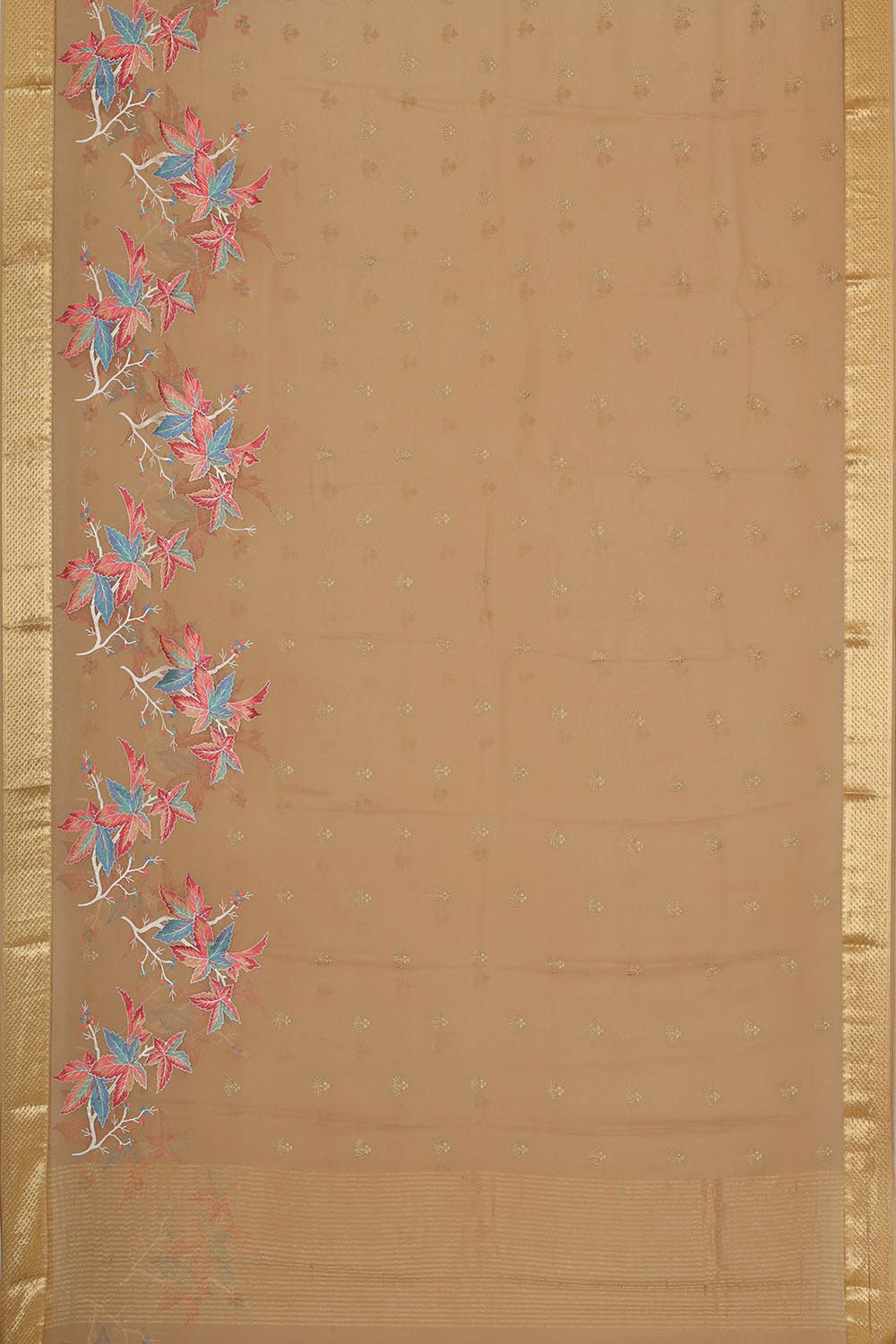 Image of Chiffon Silk Brown Saree