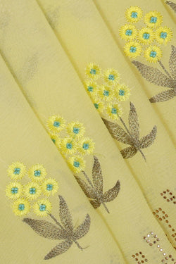 Collection of Chiffon Lime-Yellow Saree in a gallery layout