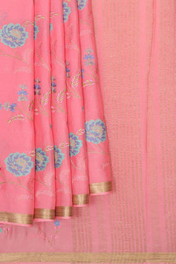 Collection of Crepe Silk Pretty Pink Saree in a gallery layout