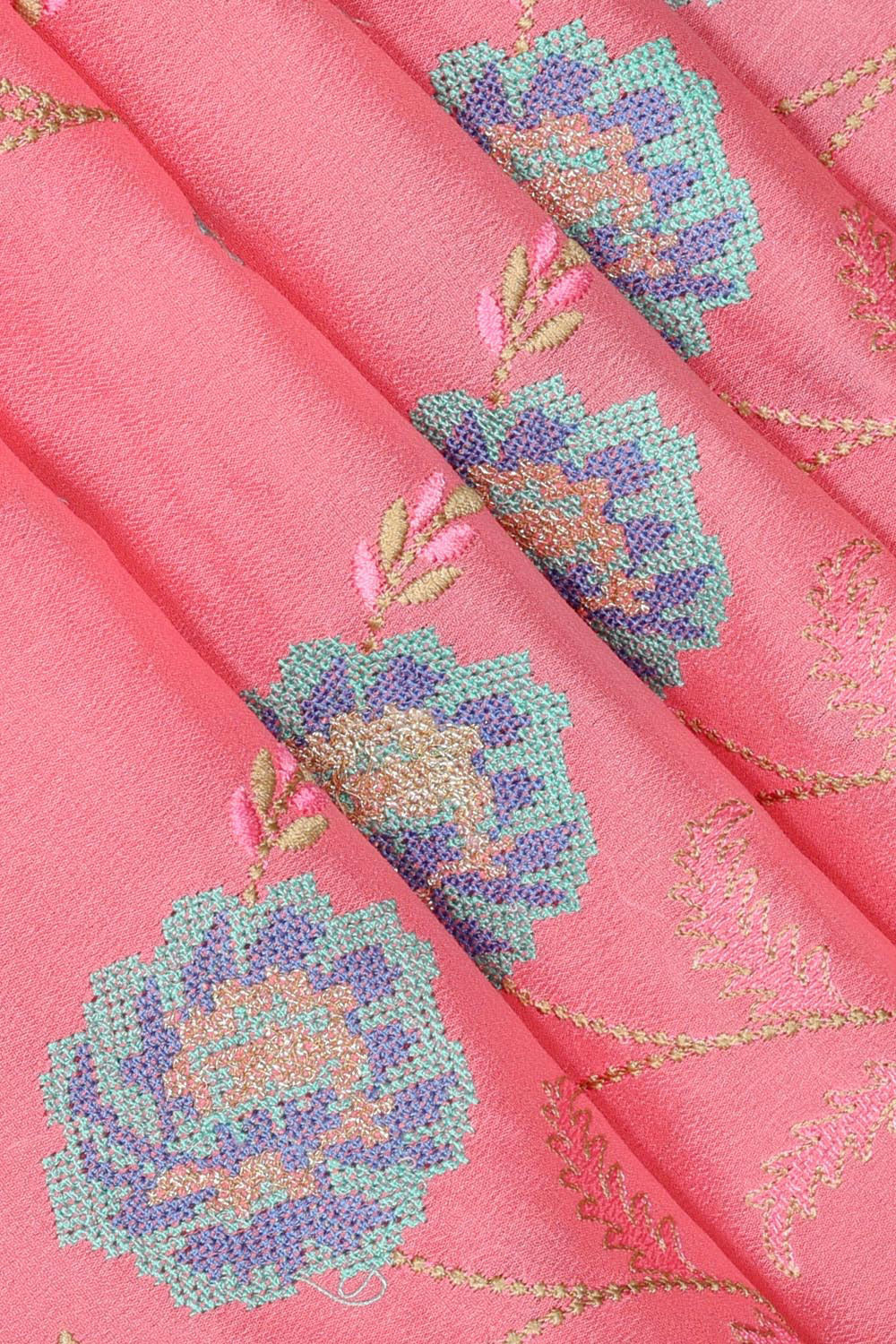 Collection of Crepe Silk Pretty Pink Saree in a gallery layout