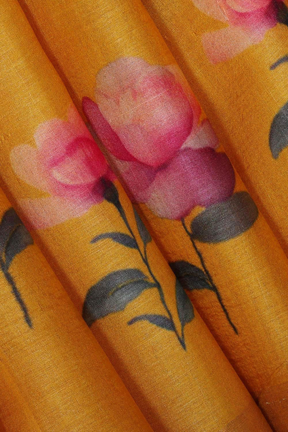 Tussar Silk Mustard Yellow Saree