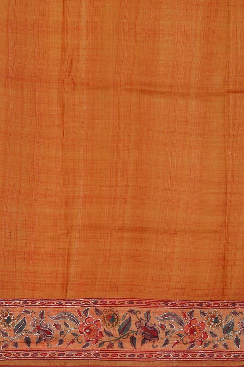 Tussar Silk Dull Orange Colour Saree