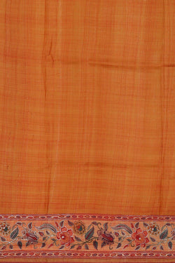 Image of Tussar Silk Dull Orange Colour Saree