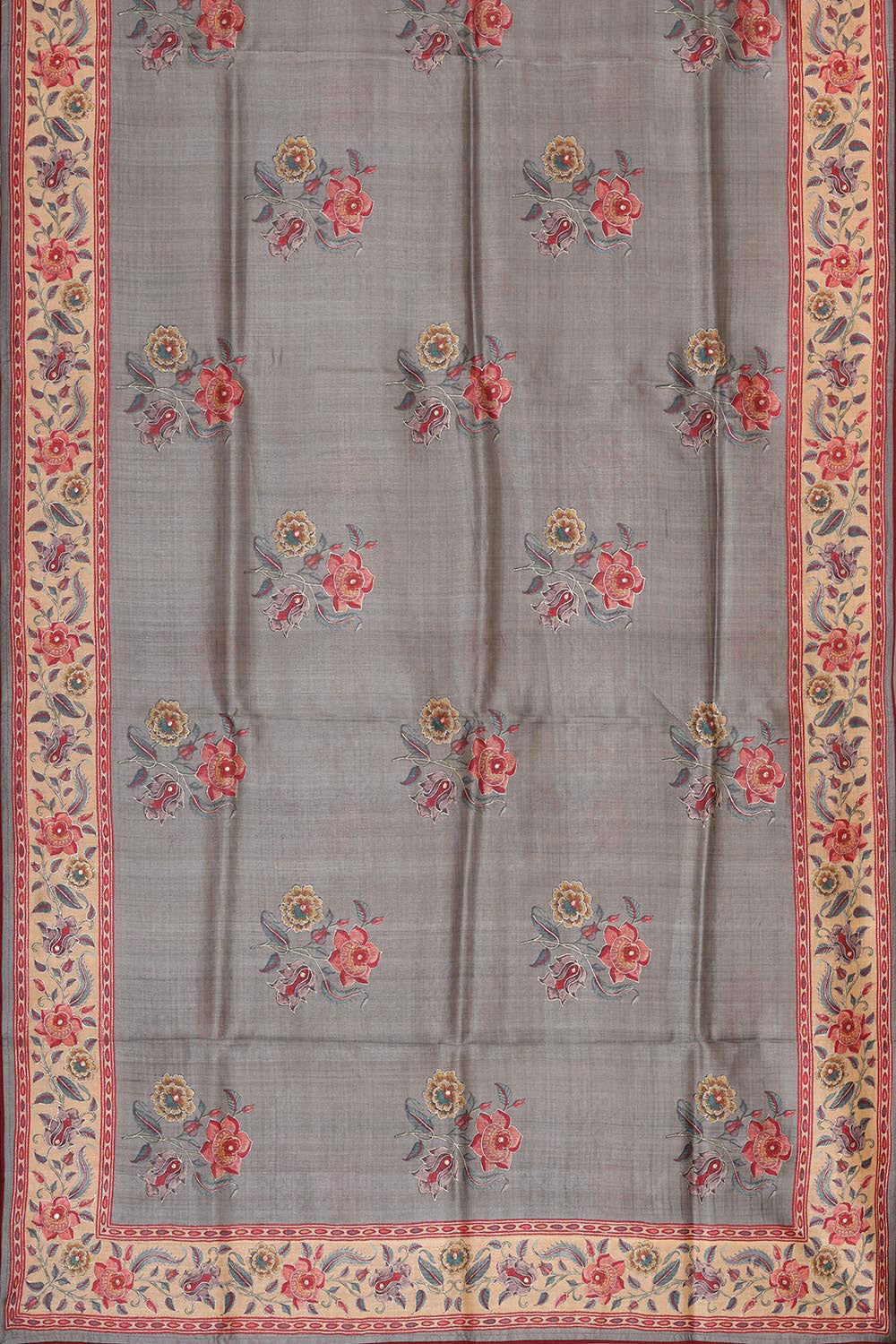 Tussar Silk Grey Saree