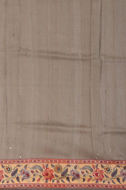 Image of Tussar Silk Grey Saree