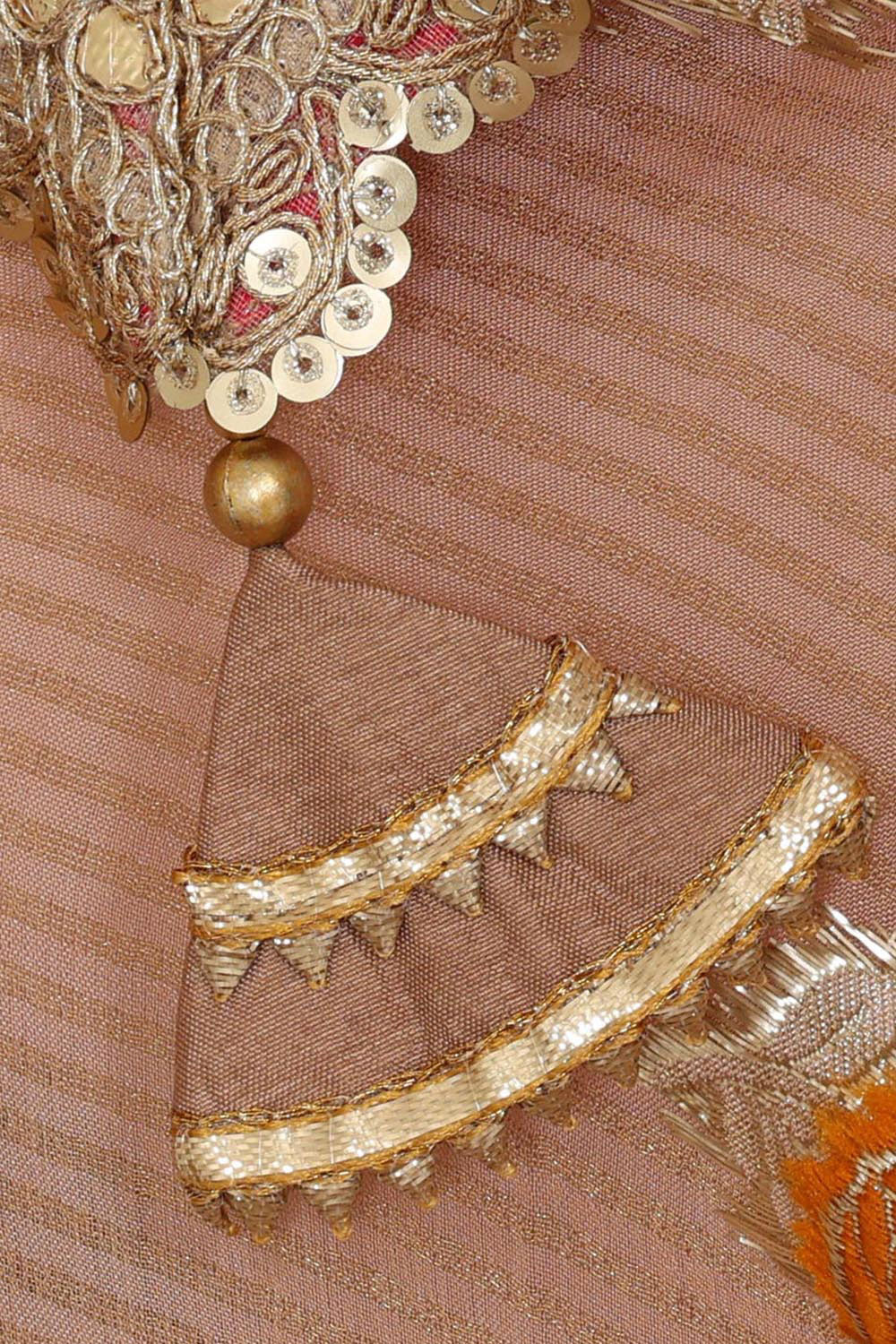 Collection of Banarasi Georgette Light Peach Colour Saree in a gallery layout