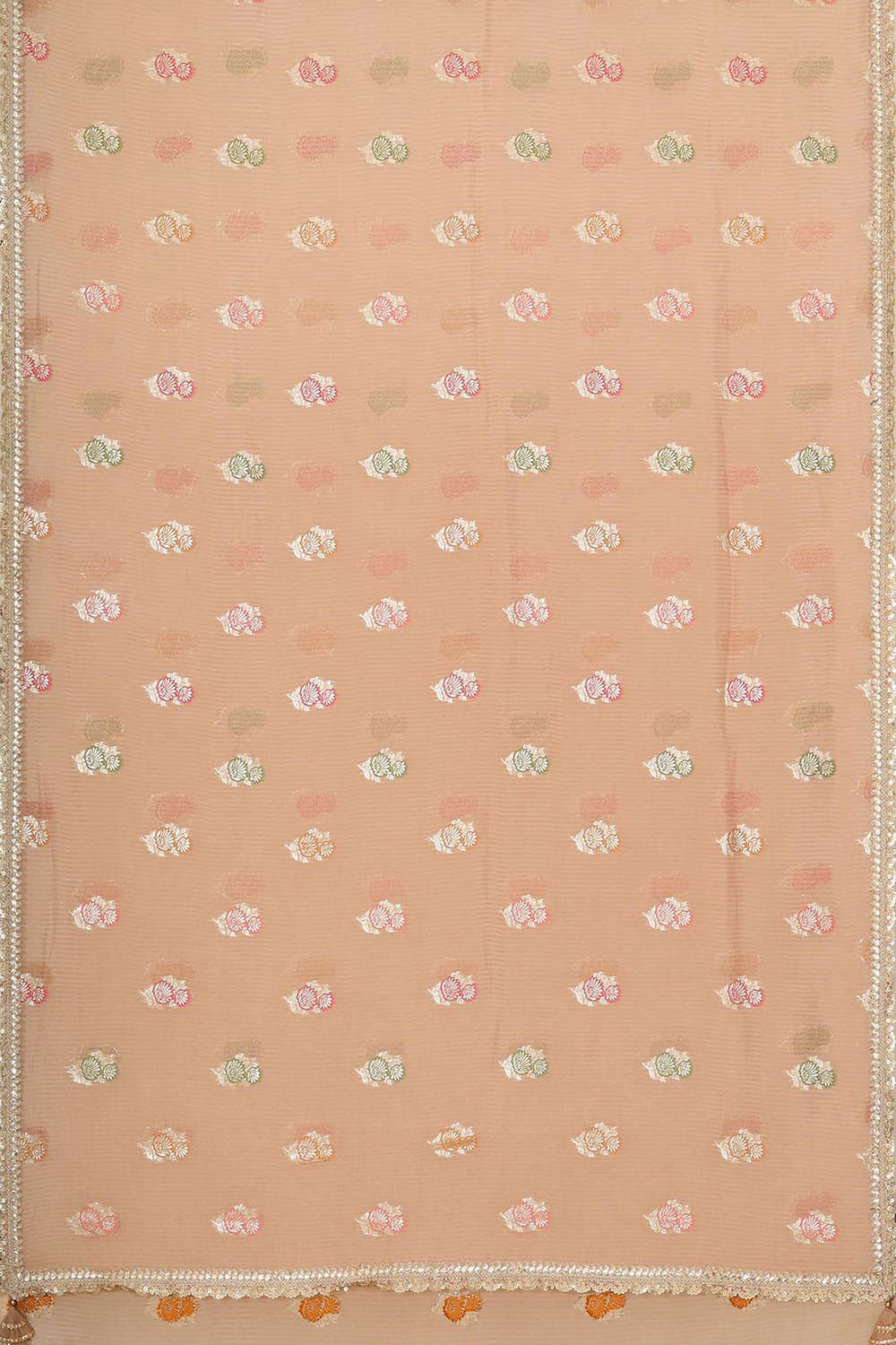 Collection of Banarasi Georgette Light Peach Colour Saree in a gallery layout