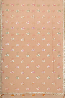 Collection of Banarasi Georgette Light Peach Colour Saree in a gallery layout