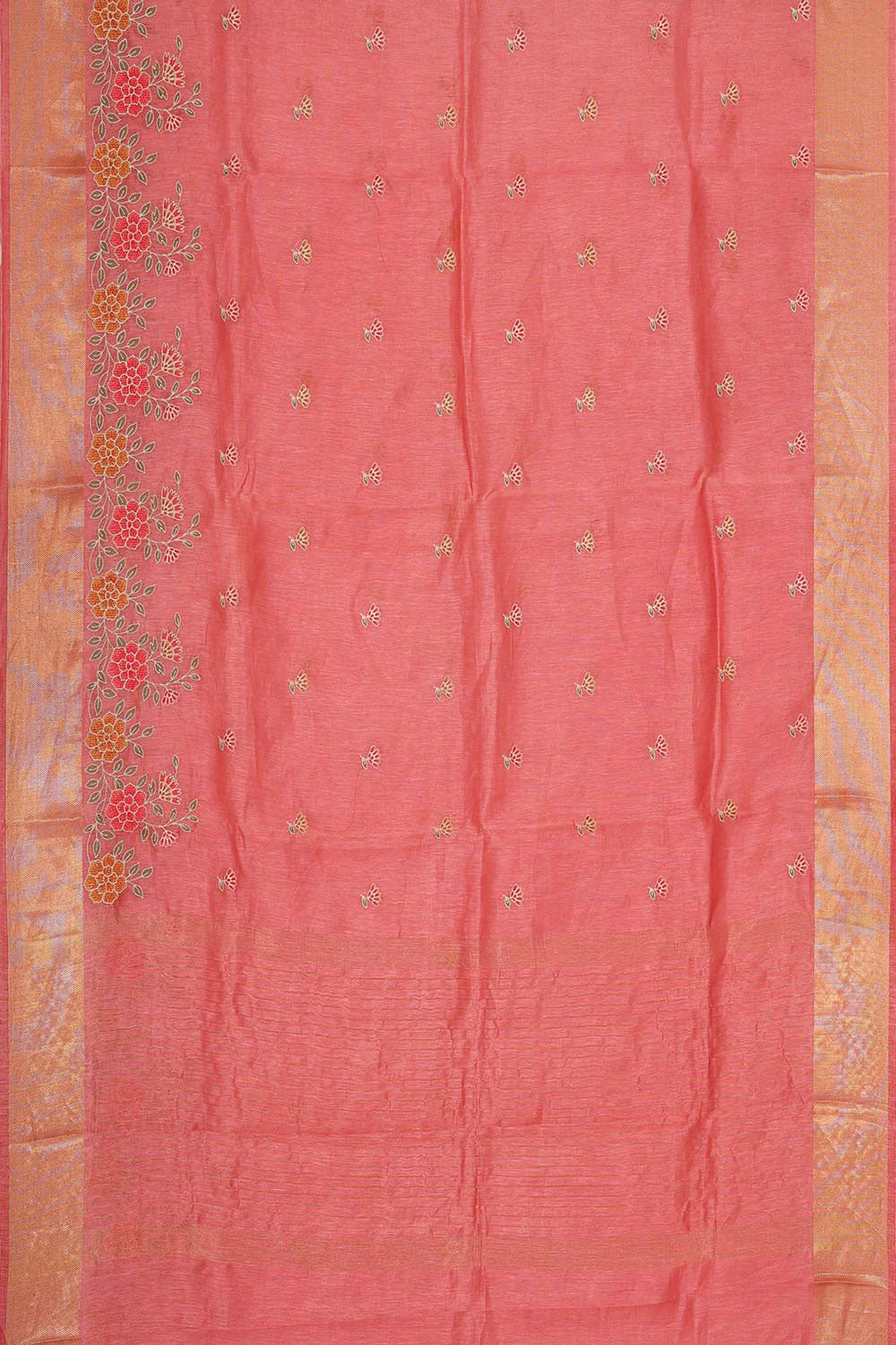 Collection of Linen Onion Pink Saree in a gallery layout