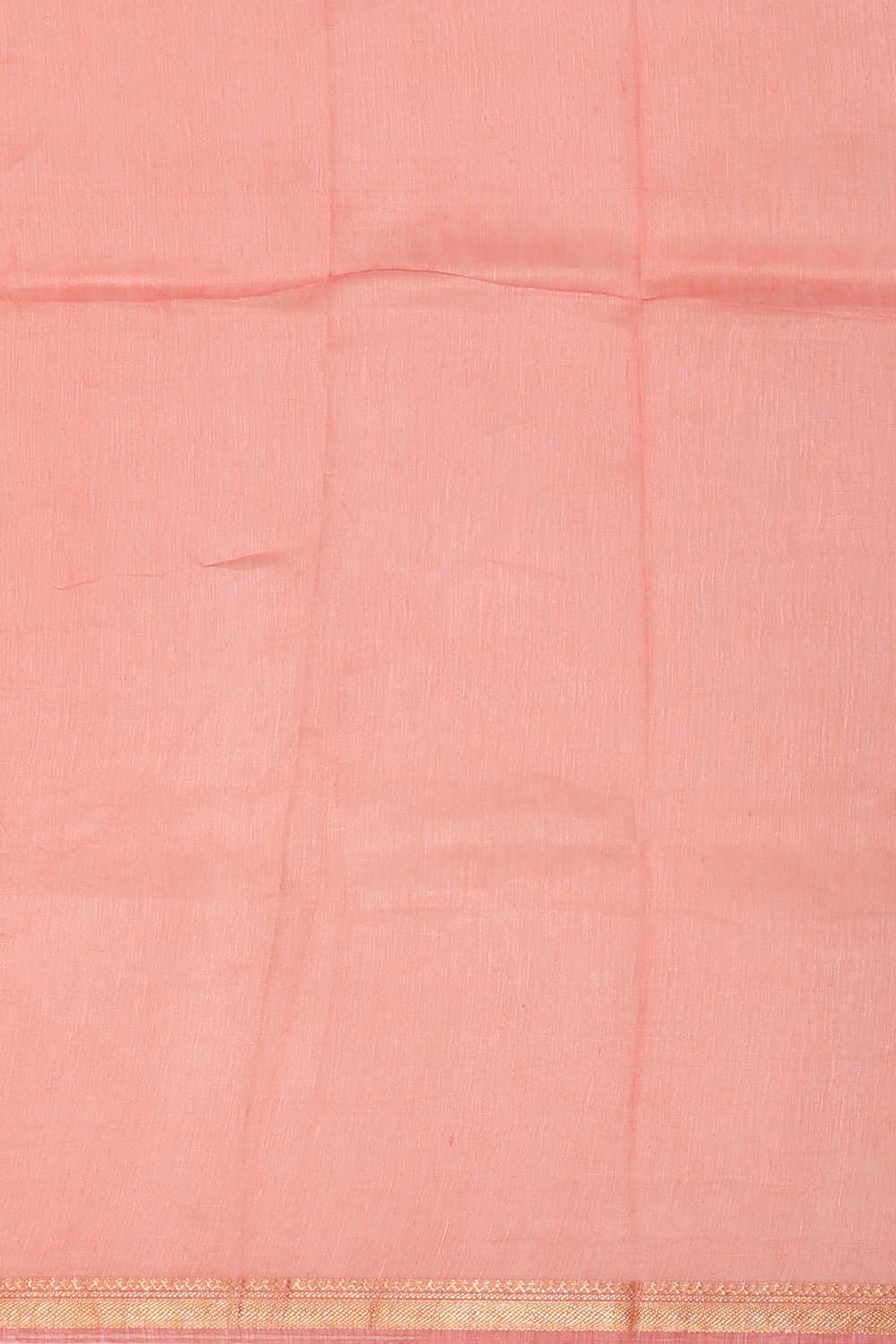 Linen Peach Pink Saree