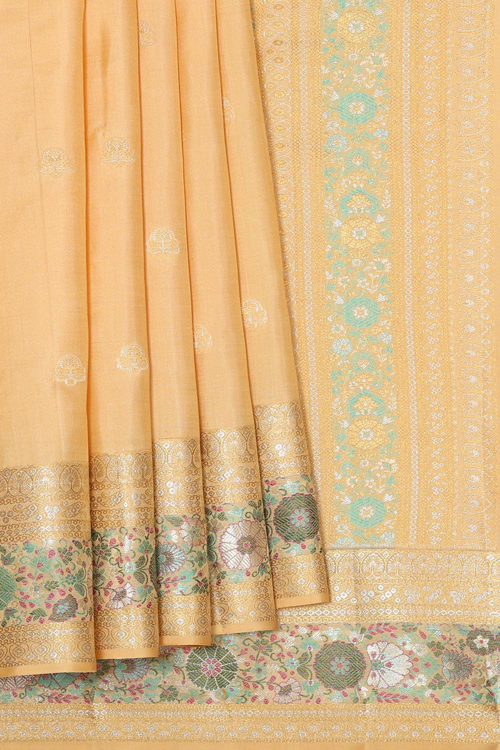 Kanchipattu Cream Colour Brocade Saree