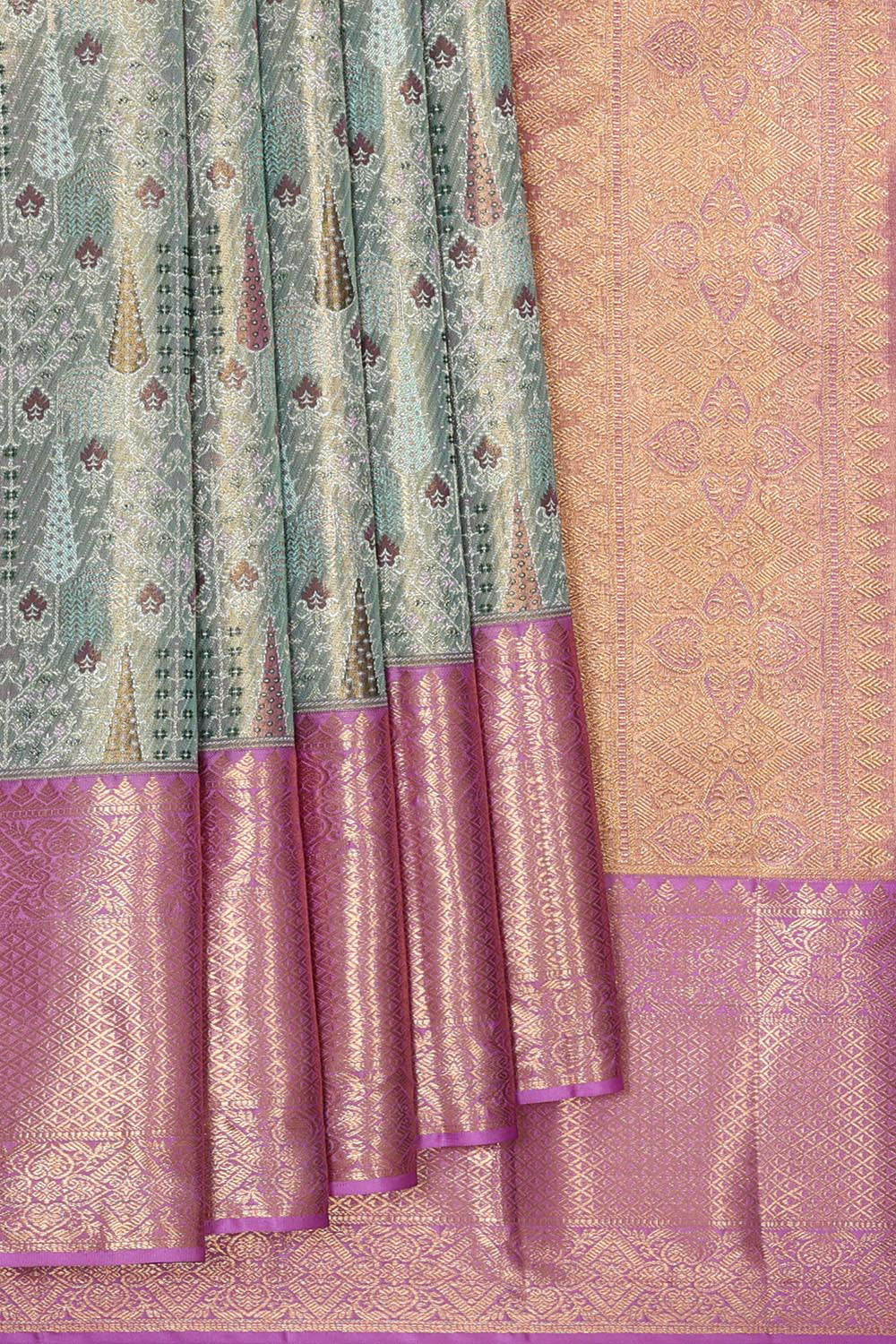 Kanchipattu Light Sea Green Colour Brocade Saree