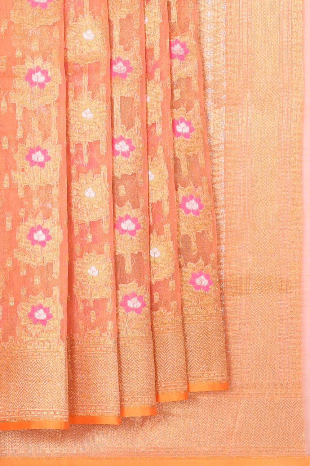 Collection of Organza Orange Colour Saree in a gallery layout