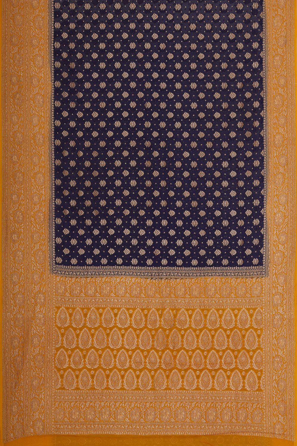 Collection of Banarasi Georgette Navy Blue Saree in a gallery layout