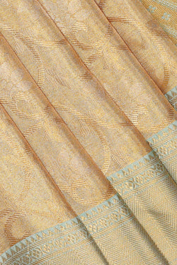 Image of Kanchipattu Gold Colour Brocade Saree