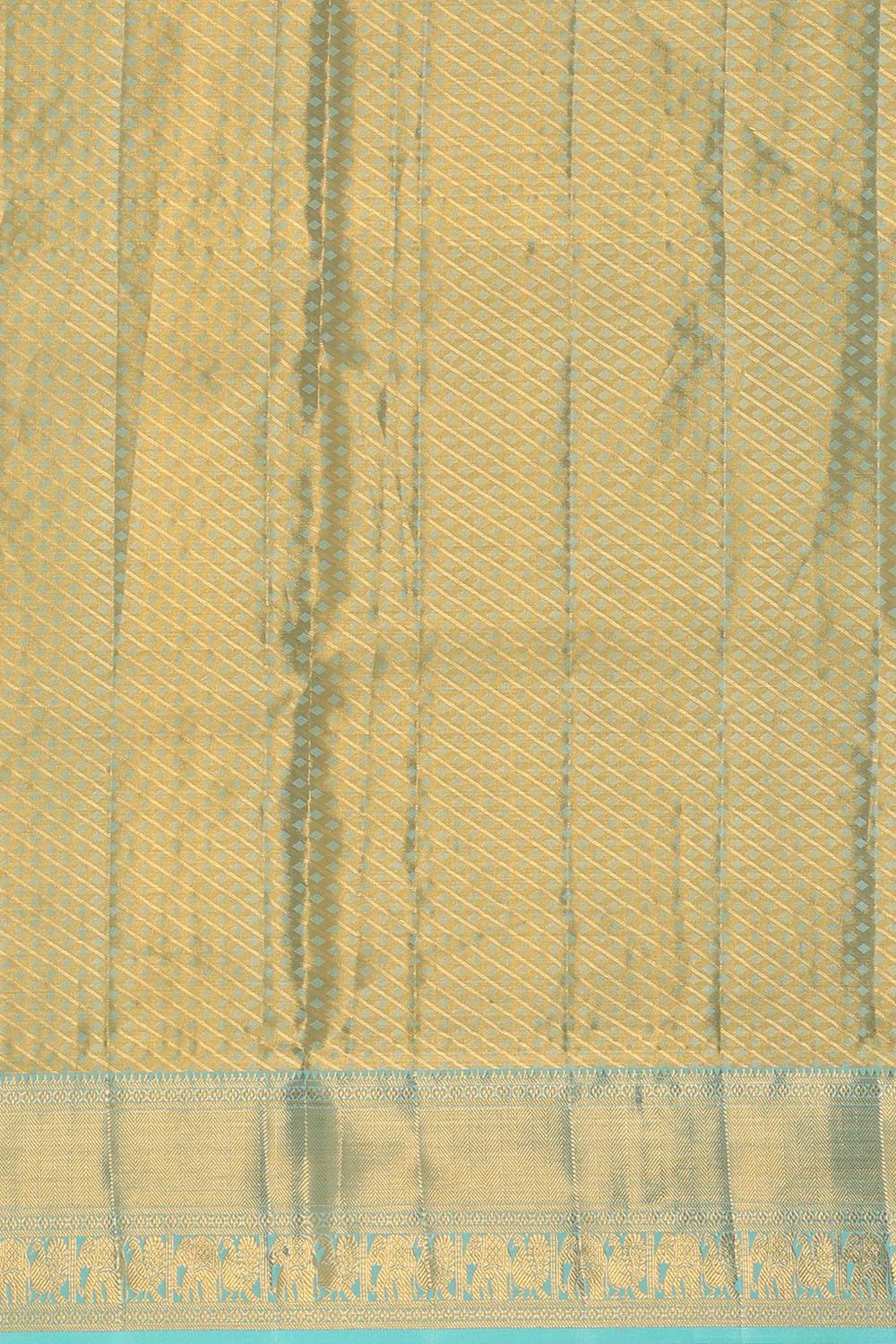 Image of Kanchipattu Gold Colour Brocade Saree