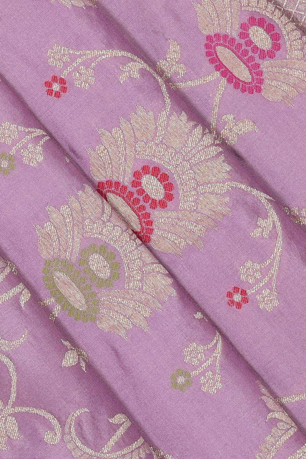 Collection of Banarasi Silk Lavender Colour Saree in a gallery layout